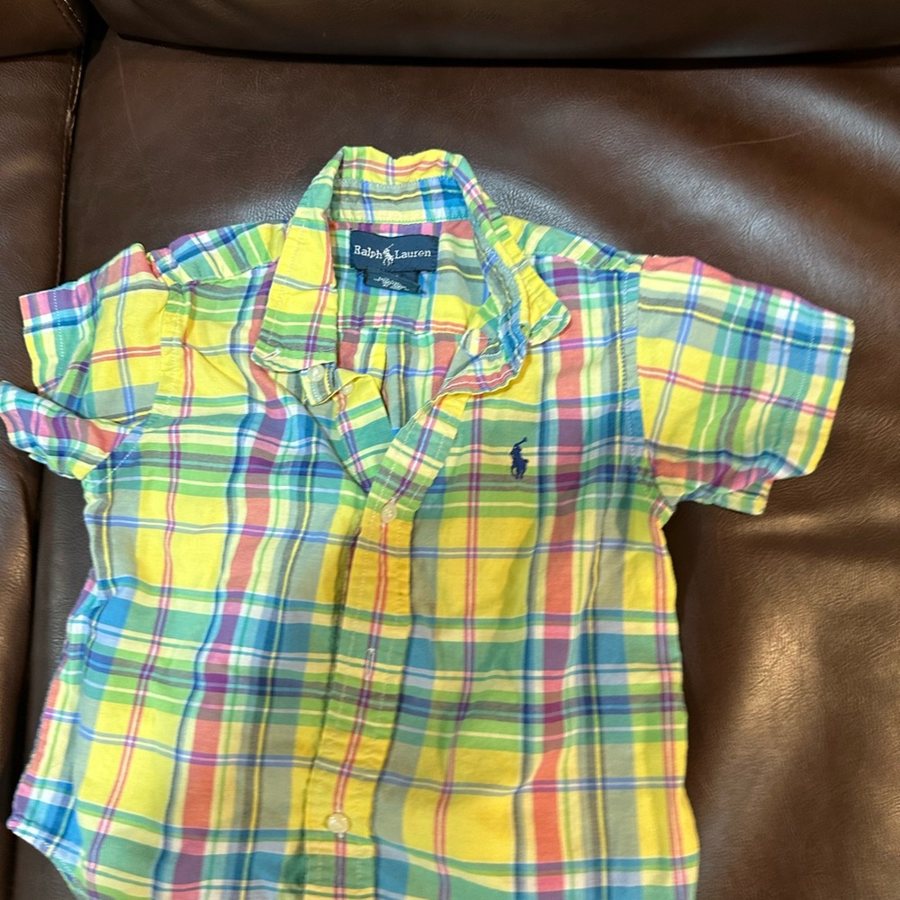 Ralph Lauren Vibrant Yellow and Blue Plaid Button Down